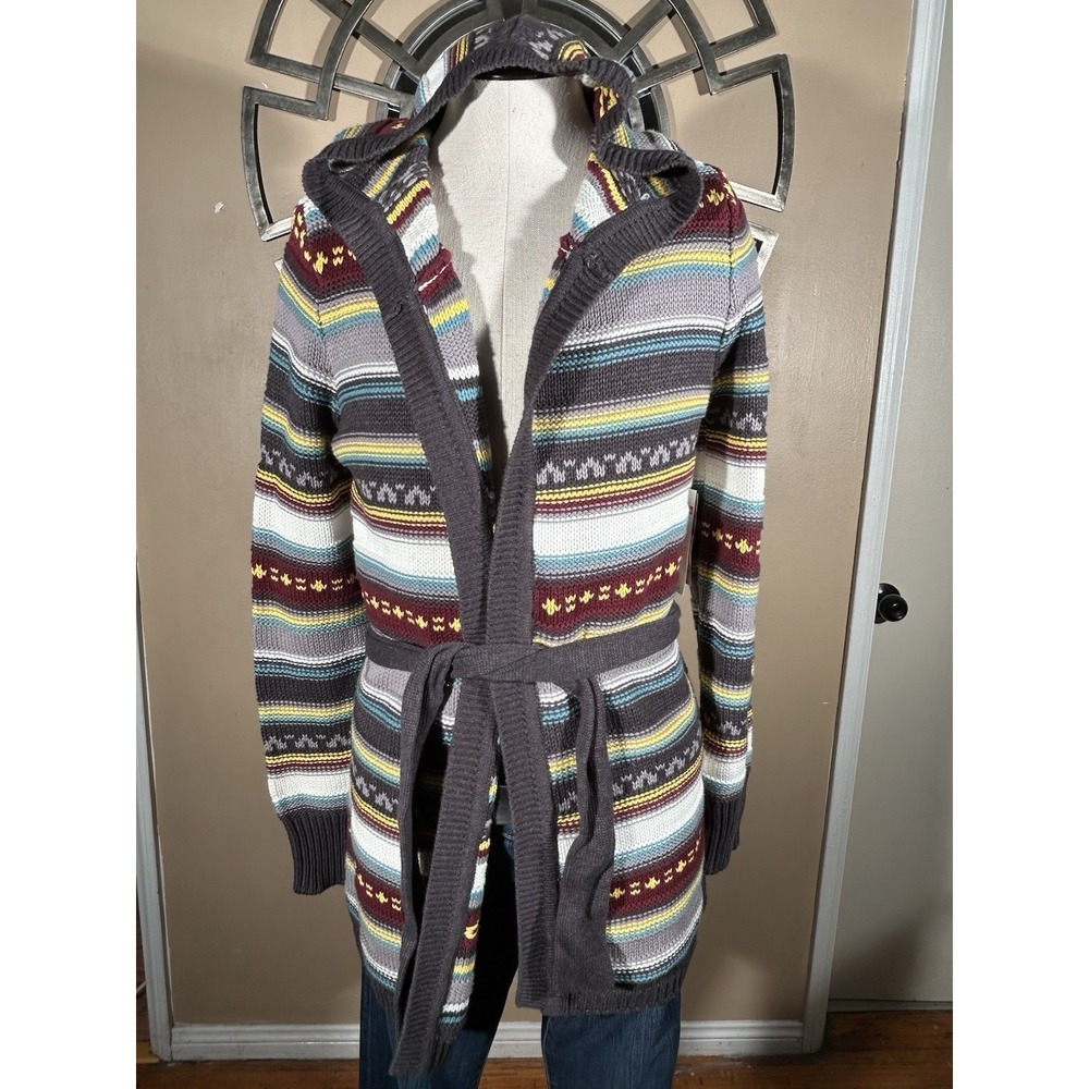 RARE Quiksilver Striped Indian Summer Wrap Hooded Women's Size‎ XS